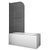 Шторки стеклянные на ванну Koer SR BS02-80x140-TR-07 прозрачное стекло Easy Clean 6мм, графит KR5941 фото