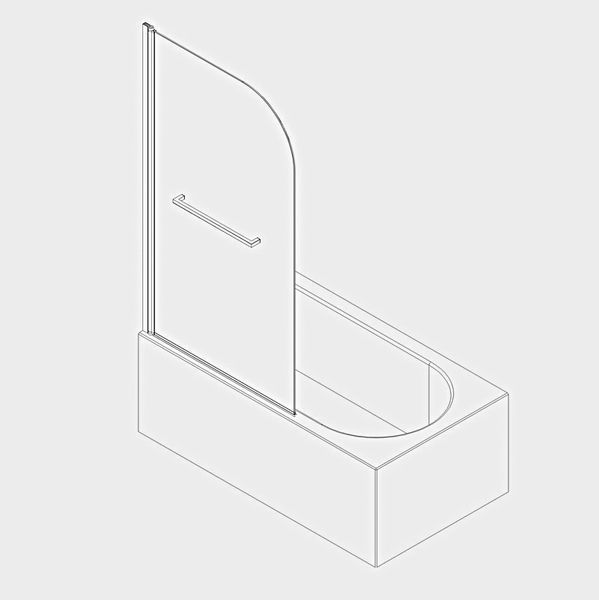 Шторки стеклянные на ванну Koer SR BS02-80x140-TR-07 прозрачное стекло Easy Clean 6мм, графит KR5941 фото