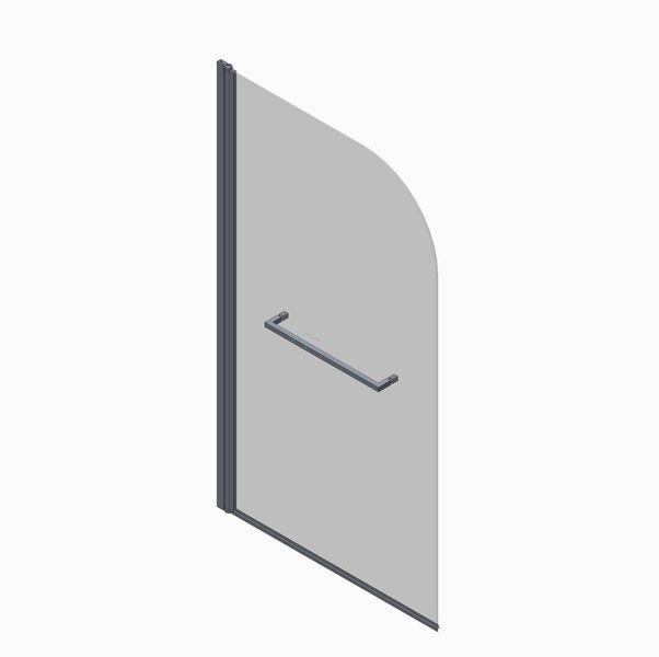 Шторки стеклянные на ванну Koer SR BS02-80x140-TR-07 прозрачное стекло Easy Clean 6мм, графит KR5941 фото