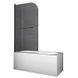 Шторки стеклянные на ванну Koer SR BS02-80x140-TR-07 прозрачное стекло Easy Clean 6мм, графит KR5941 фото 1