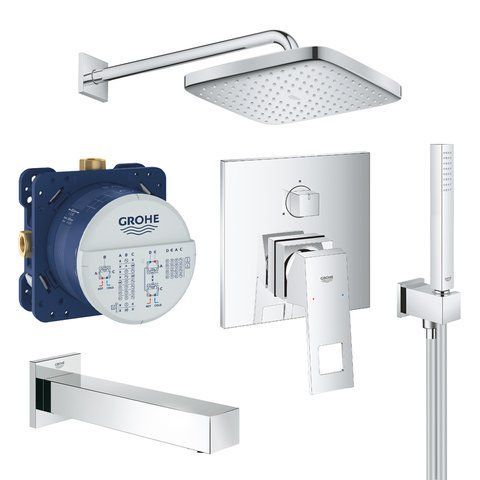 Душевая система скрытого монтажа на 3 выхода Grohe Eurocube Tempesta Cube 250 хром UA26417SC2  фото