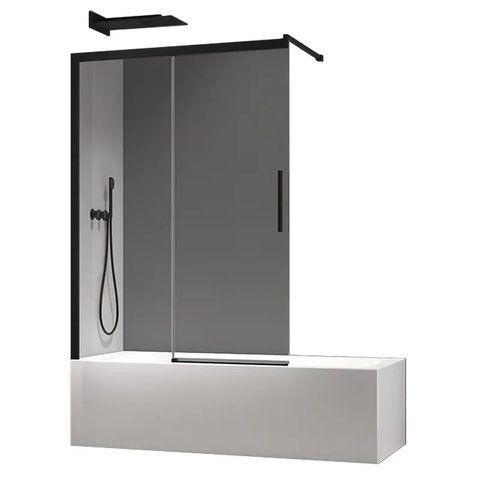 Шторки стеклянные на раздвижные ванны Koer SR BS06-120x150-TR-01 прозрачное стекло Easy Clean 6мм, графит KR5947 фото