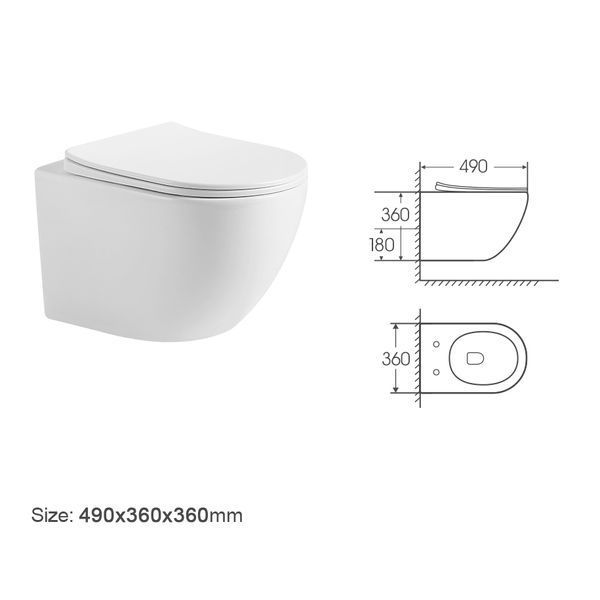Підвісний унітаз з кришкою soft-close,Lite Devit Vortex Flush, білий глянець 3303033 фото