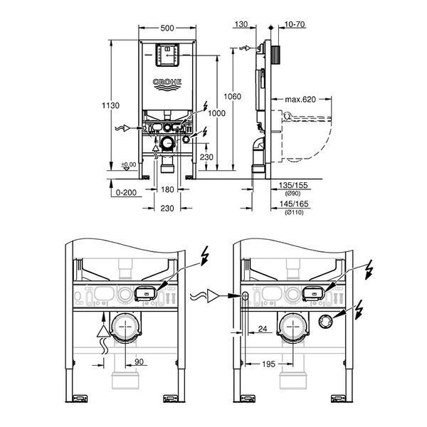 Система инсталляции для унитаза 3 в 1 Grohe Rapid SLX  39598000 фото