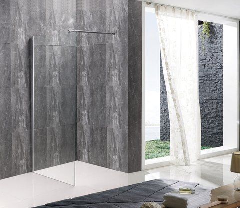 Душова перегородка Mixxus Premium FLAT SP01-90x200-TR Chrome Walk-In  прозоре скло 8мм MI6855 фото