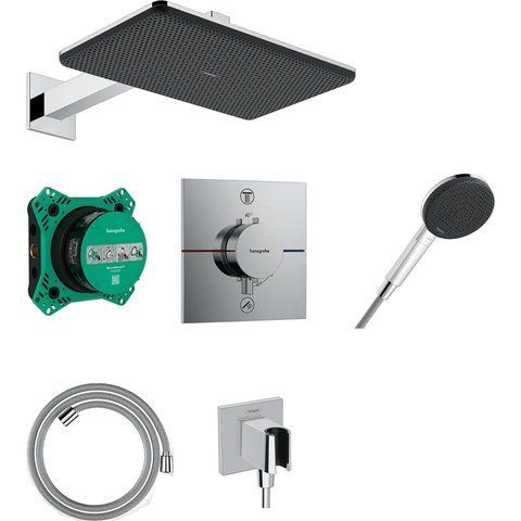 Душевая система скрытого монтажа Hansgrohe Raindance Alive Q 210/340 1jet с термостатом, хром  24620000 фото