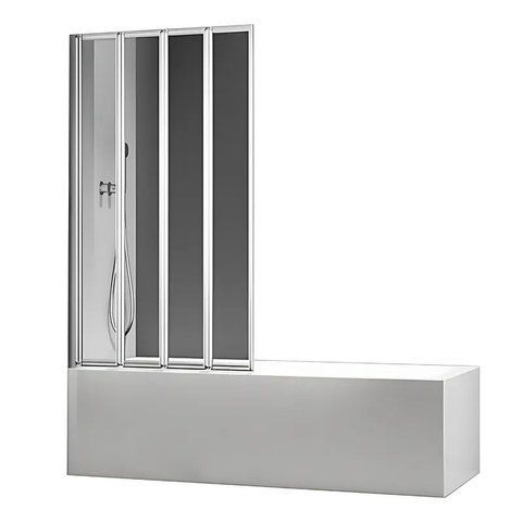 Шторки стеклянные на ванную складные Koer SR BS07-80x140-TR-01 прозрачное стекло Easy Clean 4мм, хром KR5948 фото