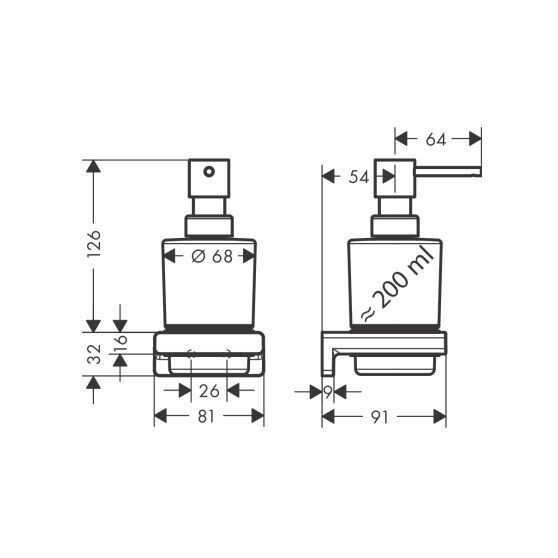 Дозатор для жидкого мыла Hansgrohe AddStoris 41745000 с держателем хром 41745000 фото