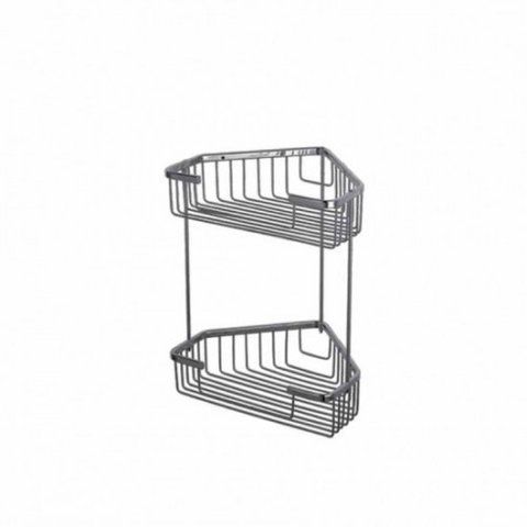 Полиця кутова Frap F335-1, 2-х ярусна, 240х320 мм, хром F335-1 фото