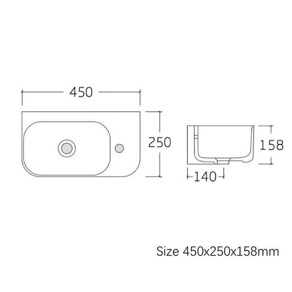 Раковина кутова Do It DEVIT 450х250х168 змішувач зліва 450250L фото