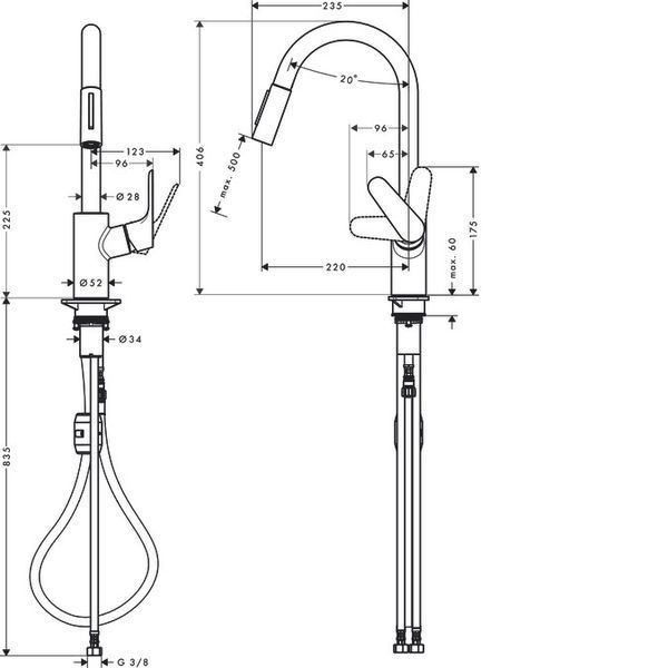 Змішувач для кухні Hansgrohe Focus  31815000 фото