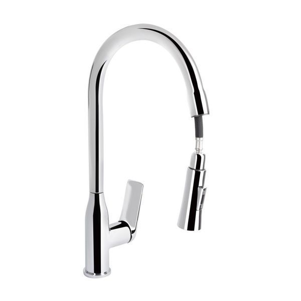 Смеситель для кухни Qtap Vlasta New с выдвижным изливом  Chrom SD00051770 фото