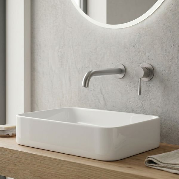 Змішувач для раковини прихованого монтажу, brushed nickel Flow 550537BN фото