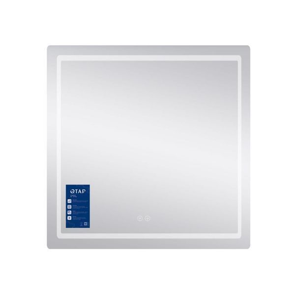 Зеркало Qtap Mideya 800&times;800 с LED-подсветкой Touch, с антизапотеванием, димером, рег. яркости SD00051750 фото