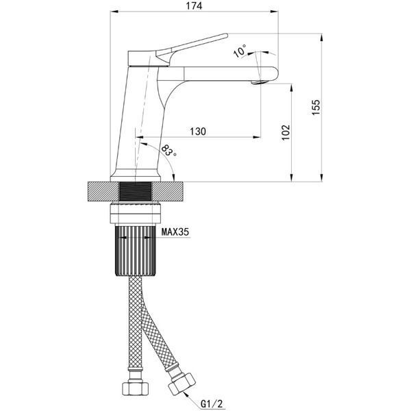 Змішувач для раковини Qtap Arvin  Chrome SD00054762 фото