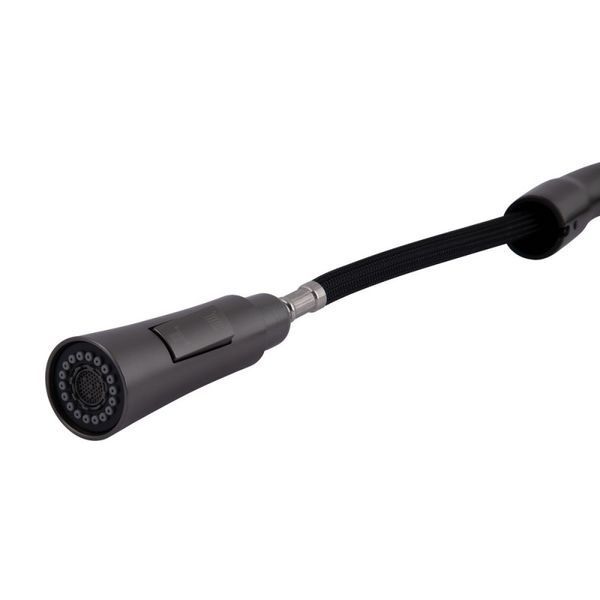 Змішувач для кухні Qtap Vlasta New з висувним виливом Gunmetal Black SD00051771 фото