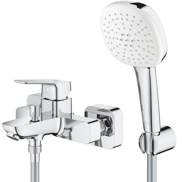 Смеситель для ванны Grohe Cubeo с душевым набором, хром. 1018140000 фото